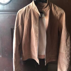 Pink suede riding jacket mesh liner